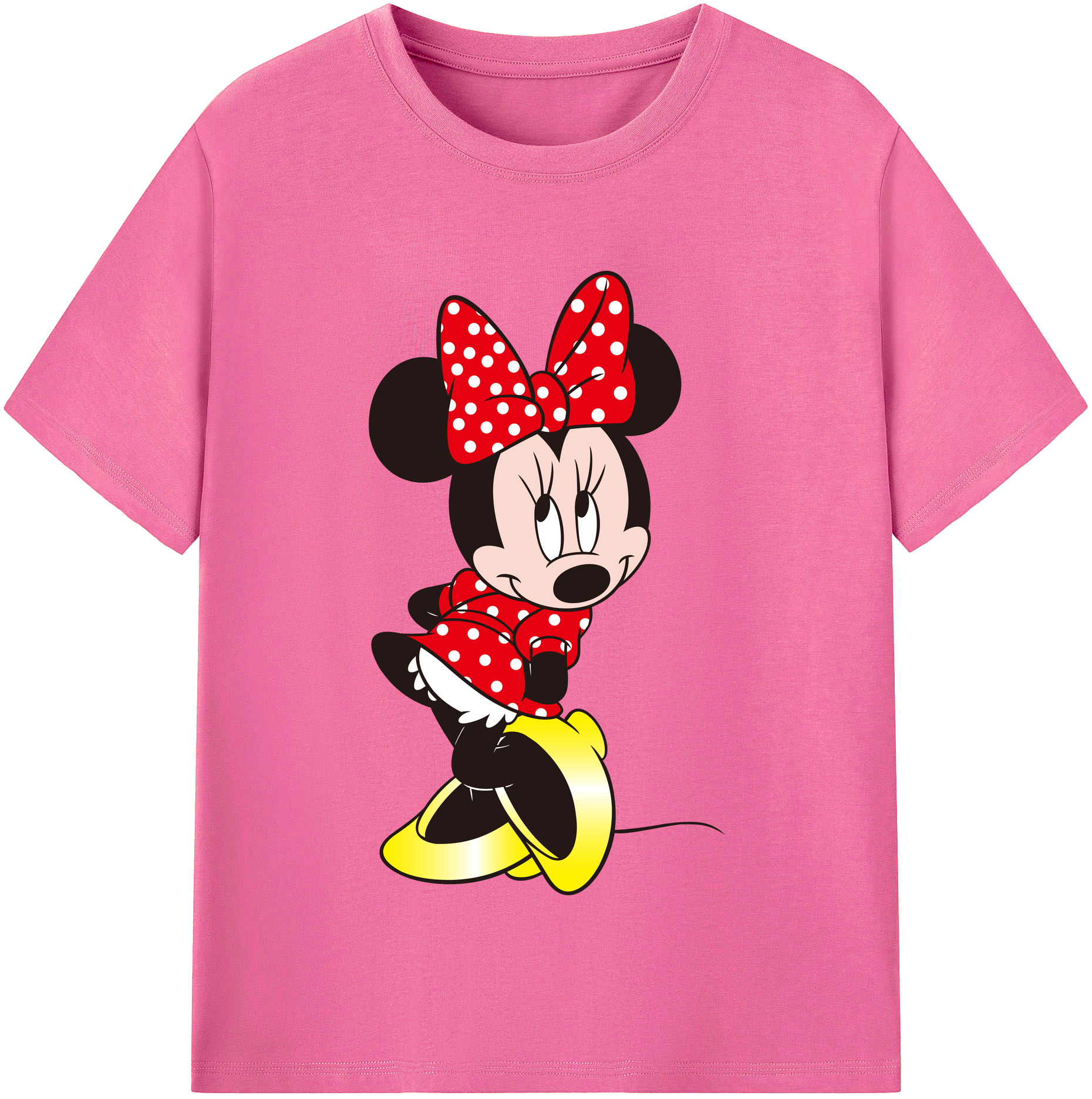 （画像用） ミッキーマウス Mickey Mouse レディースカジュアルプリントTシャツ（綿100％）